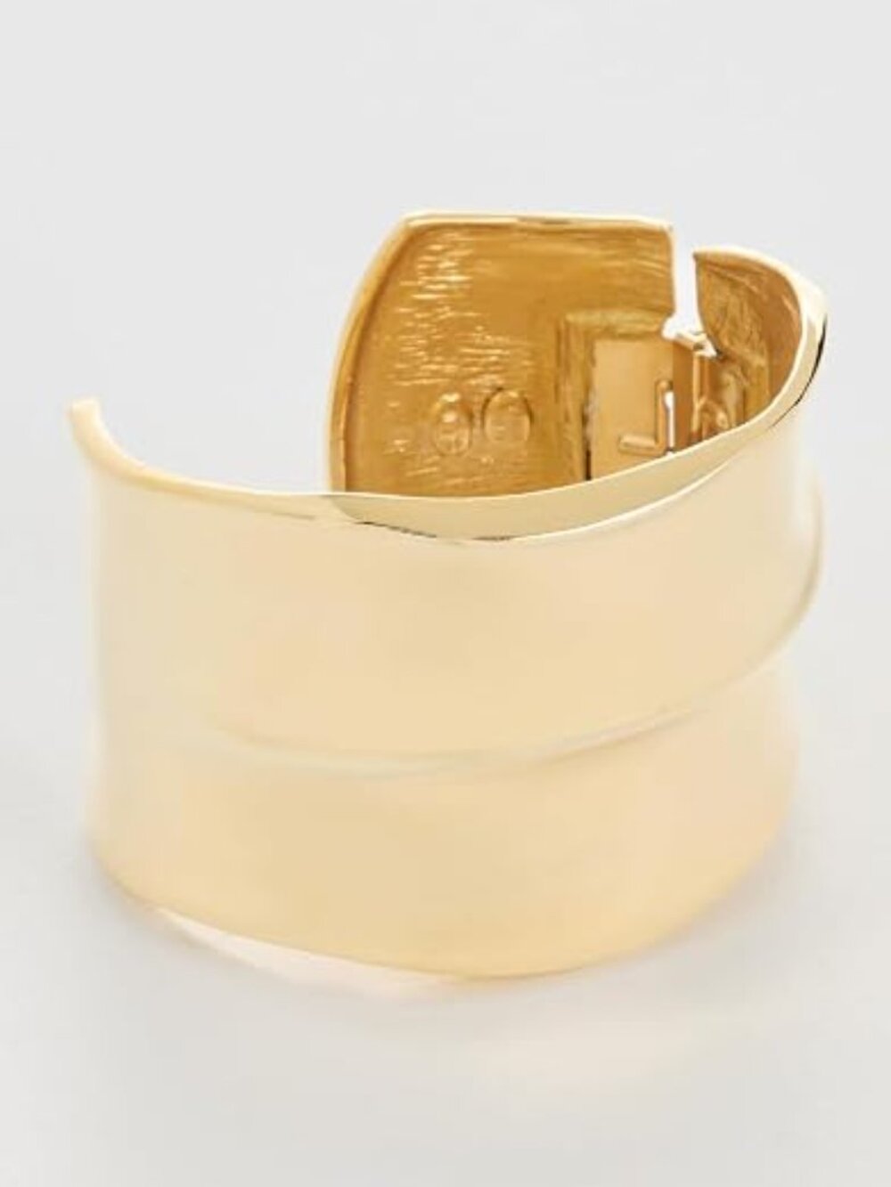Kenneth Jay Lane Women's Thick Satin Silver or Gold Hinged Cuff Bracelet